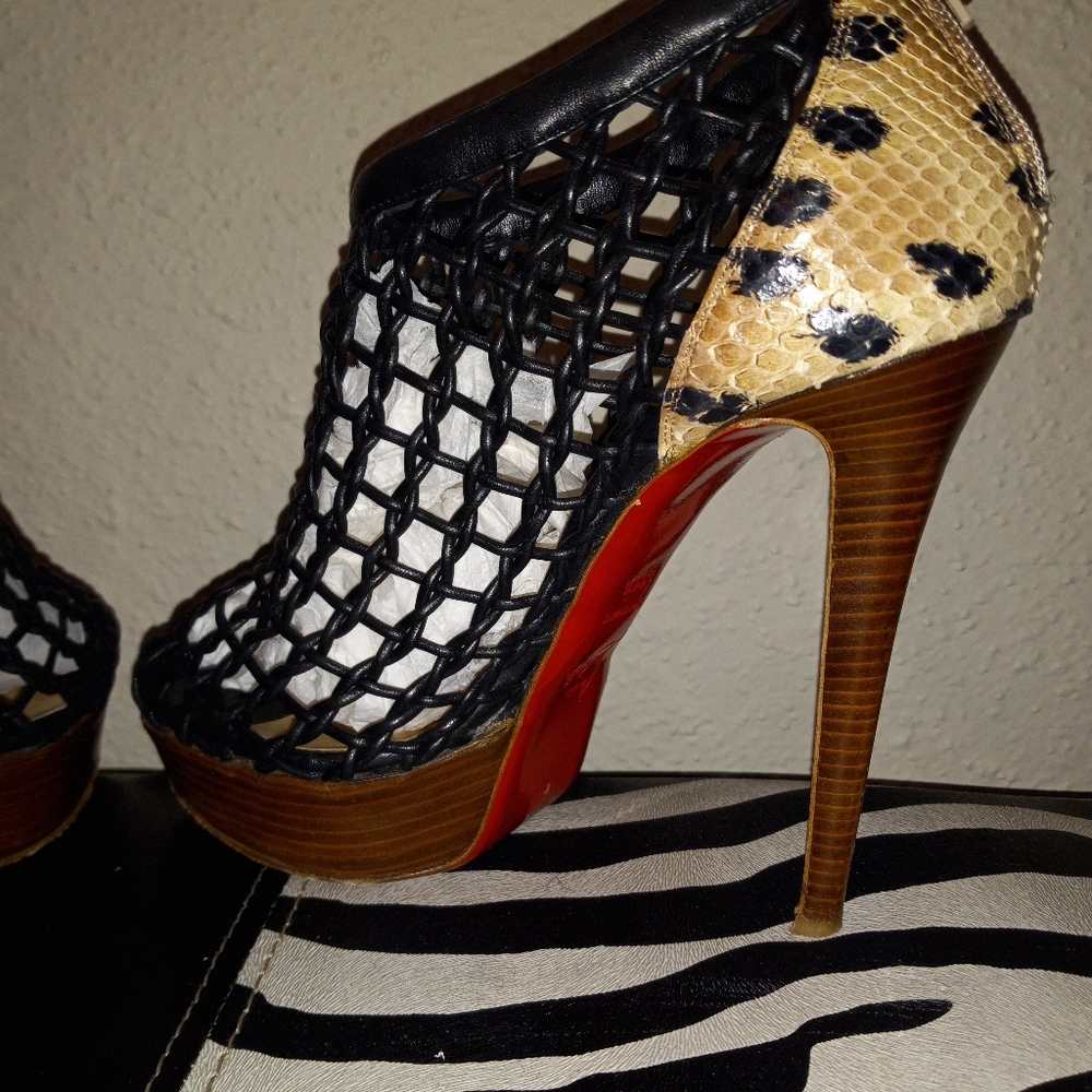 Christian Louboutin Net Platform Caged Booties - image 4